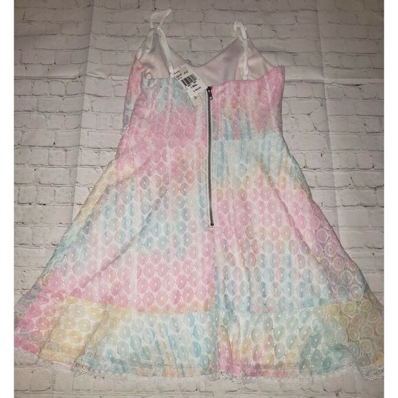 NWT Speechless Rainbow Lace Short Summer Mini Dress Juniors Size XS - Picture 4 of 6